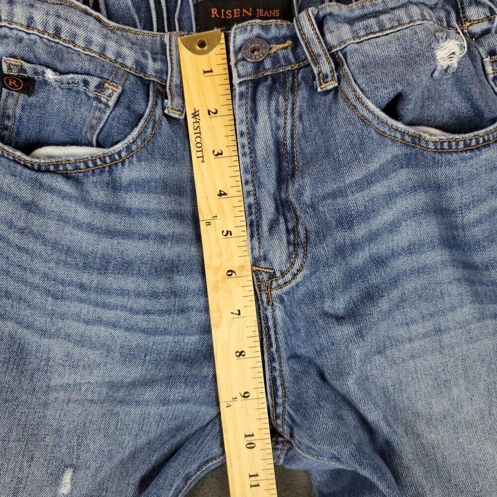 Risen Jeans Womens Small 26x25 Distressed Skinny Mid Rise Denim Los Angeles - Picture 8 of 16